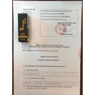 Son sáp siêu lì Athena bền màu cá tính