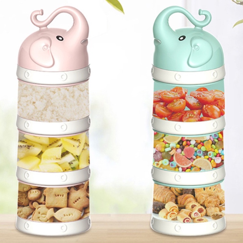 Hộp Chia Sữa Bột 3 Tầng Tiện Lợi Cho Bé, Khay Chia Thức Ăn 3 Ngăn-MY-NFH