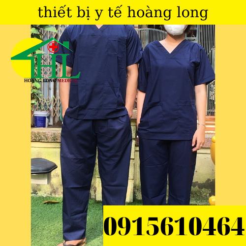 Bộ scrubs bác sĩ, quần áo y tế xanh navy nam, nữ các size S M L XL