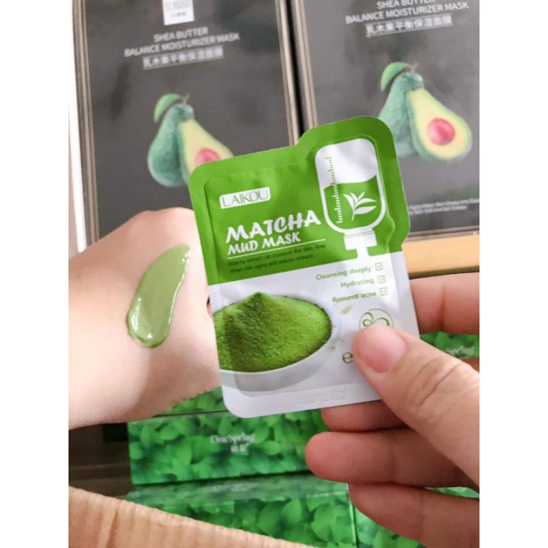 MẶT NẠ BÙN ĐẤT SÉT MATCHA MUD MASK LAIKOU NỘI ĐỊA TRUNG ✅