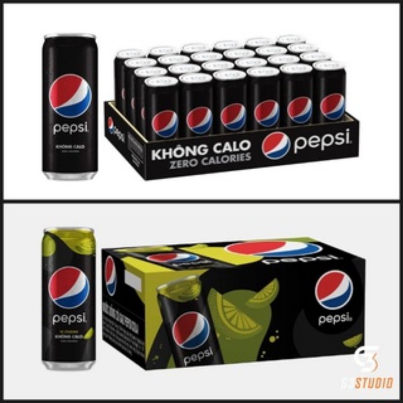 [fs70k] thùng 24 lon Pepsi chanh không calo/ thùng 24 lon Pepsi không calo