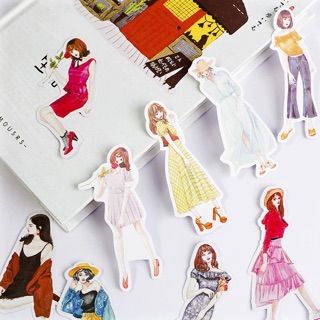 Set 100 stickers cô gái loại trung