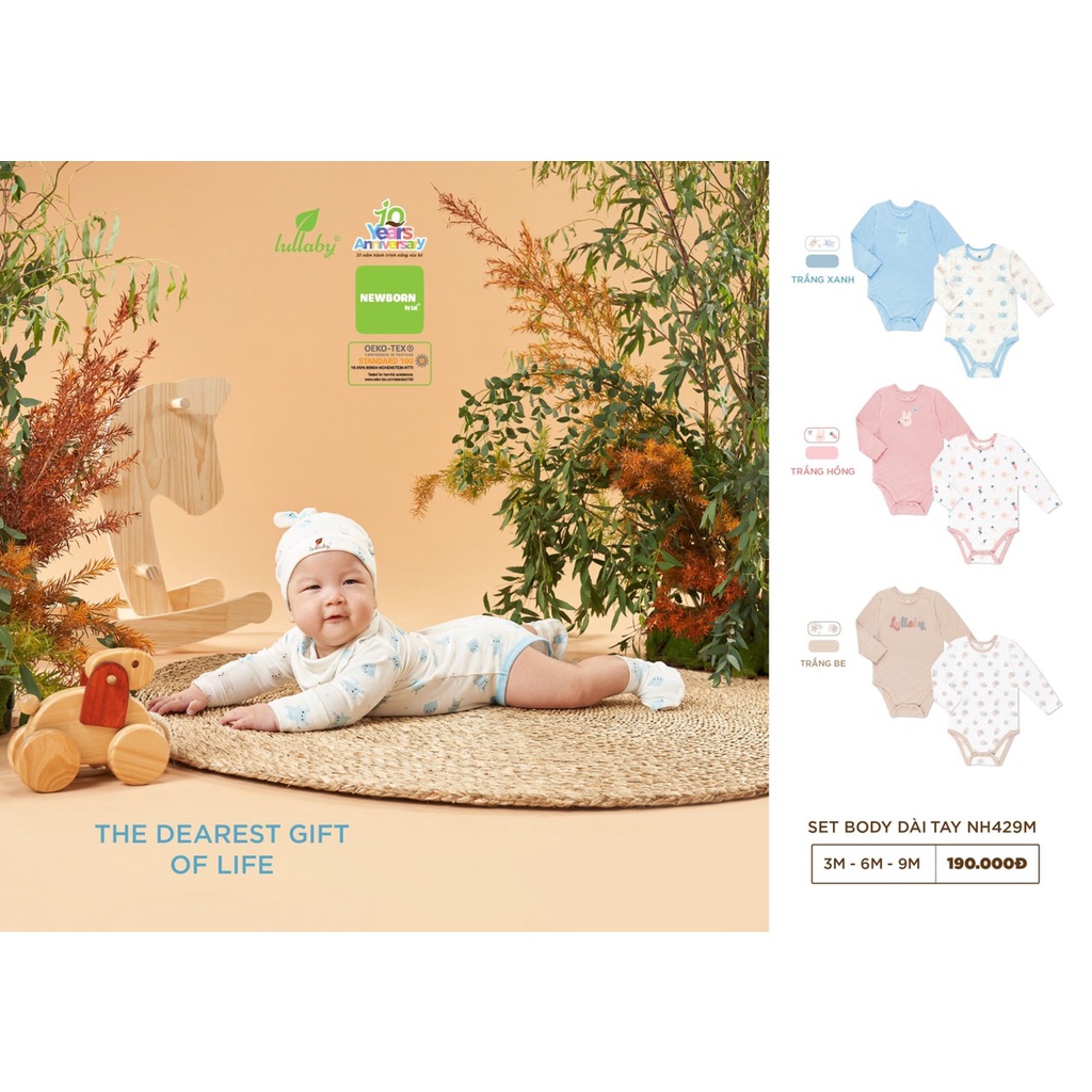 Set 2 body dài tay Lullaby NH339M (Body chip, Bodysuit)