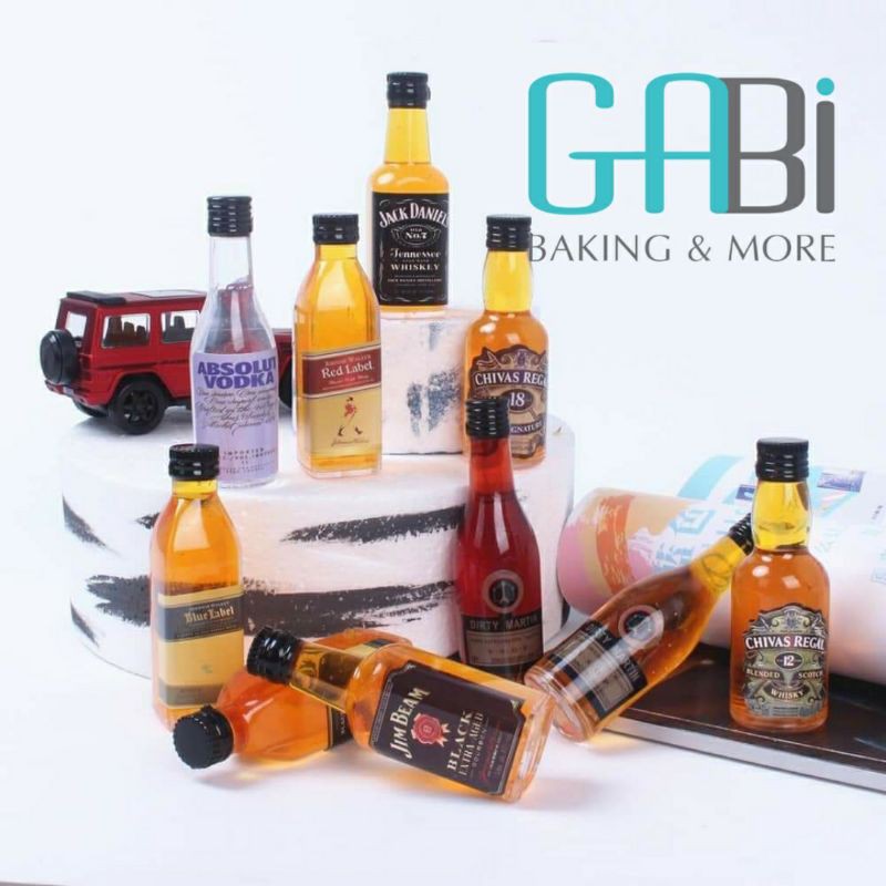 Mô hình chai rượu mini trang trí bánh