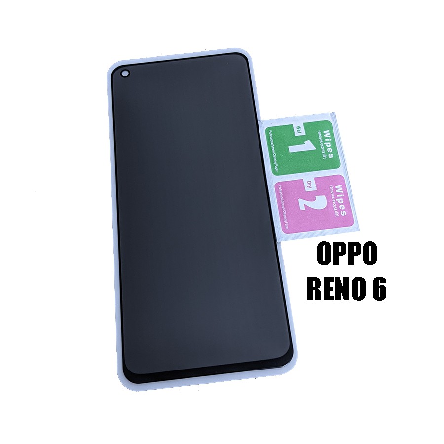 Kính cường lực chống nhìn trộm Oppo Reno 6 full màn hình (tặng giấy lau)
