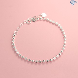 Lắc tay nữ TNJ vòng bi bạc sang trọng LTN0177