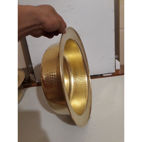 Chậu thau bằng đồng 36cm  gò thủ công