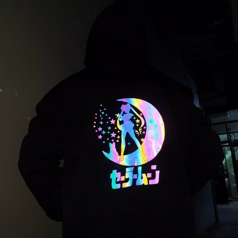 Áo khoác hoodie nít phản quang in hình mặt trăng chất nỉ bông mềm mịn