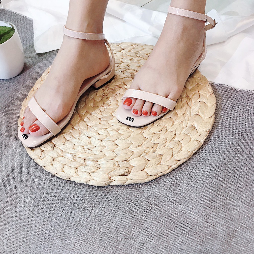 [RẺ VÔ ĐỊCH] GIÀY SANDAL HỌC SINH QUAI MẢNH DA BÓNG CN ĐẾ BỆT CỰC DỄ ĐI PHÙ HỢP VỚI MỌI LỨA TUỔI