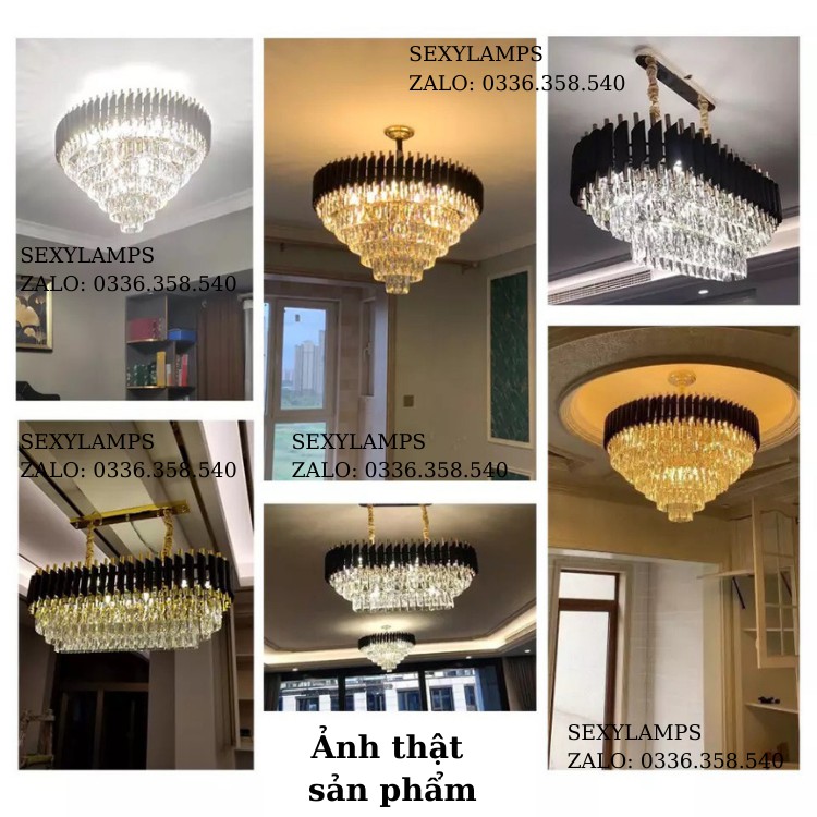 Đèn Thả Pha Lê Trang Trí Phòng, Bàn Ăn, Cầu Thang Đẹp Cao Cấp. Tặng Kèm Bóng LED Thủy Tinh