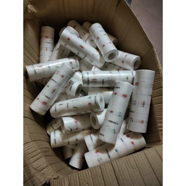 Khăn Giấy Lau Bếp, Khăn Lau Đa Năng Loại Dày Dai Bền Giặt Được, Giấy Lau Khô Ướt Cuộn Nhiều Tờ Đẹp Tiện Dụng Đa Năng