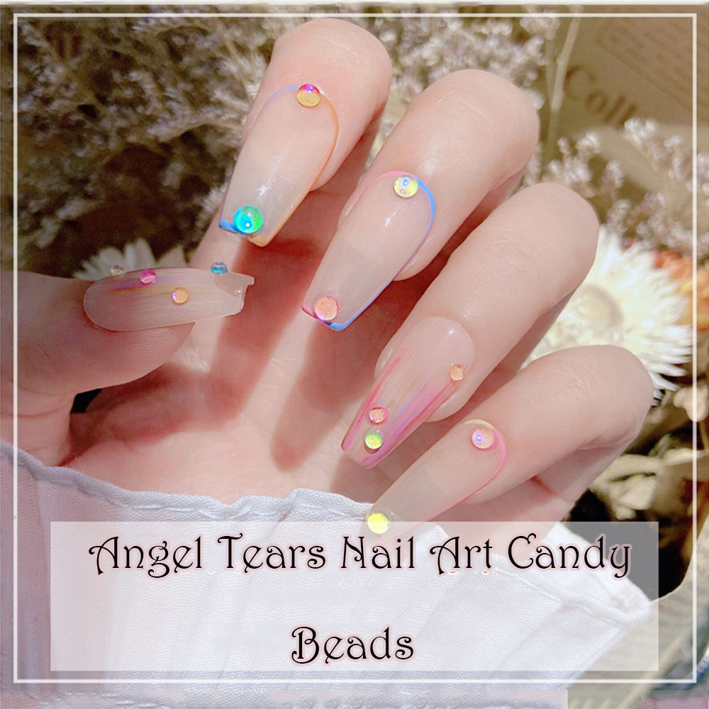 [Hàng mới về] Hộp phụ kiện trang trí móng tay nghệ thuật hình giọt nước dễ thương xinh xắn