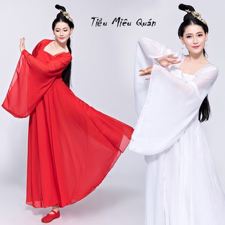 Trang phục , quần áo múa cổ trang hai màu đỏ trắng