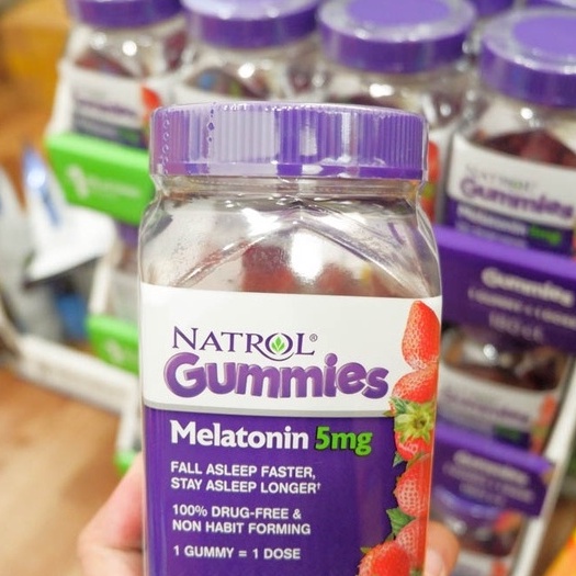 Kẹo Dẻo Ngủ Ngon Natrol Melatonin Sleep Gummies 5mg 10 mg 90v 140v 180v hàng Mỹ SeeMe beauty VC-011