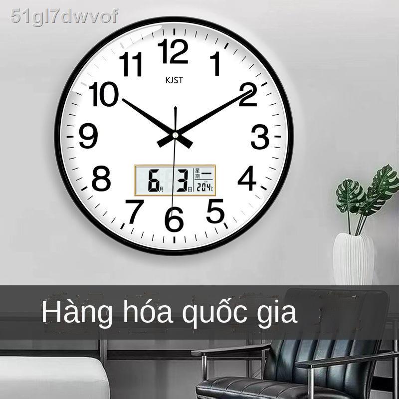 ( rẻ mà chất lượng)✖♝Đồng hồ và treo tường phòng khách bầu không khí tối giản hiện đại hộ gia đình thạch anh sáng tạo tắ