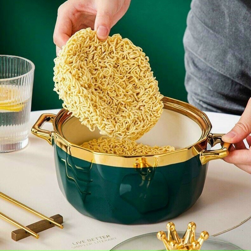 Nồi sứ cao cấp chống dính size 16 có nắp đậy sang trọng