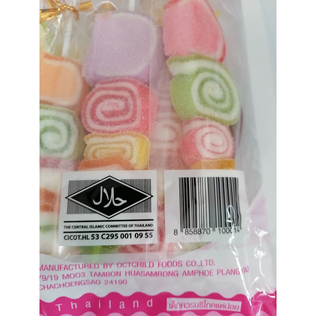 [300g – Xiên que] Kẹo dẻo hương trái cây [Thailand] JELLY JONGKOL Marshmallow Angel BBQ (halal) (bph-hk)