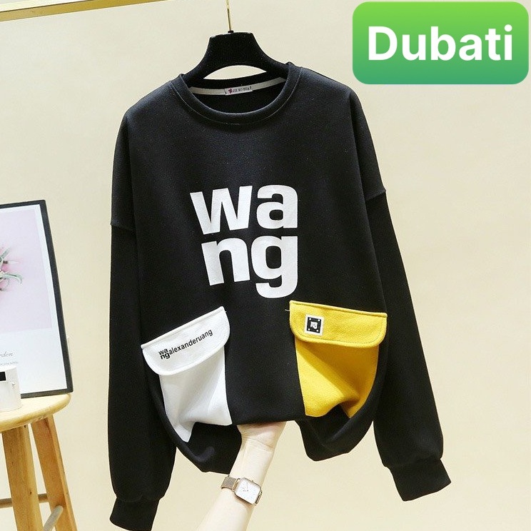 ÁO KHOÁC NỈ NỮ CHỮ WA WA CHẤT NỈ DÀY FROM RỘNG HÀN QUỐC- DUBATI FASHION