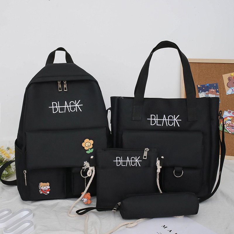 set balo nữ đi học 4 món-cặp học sinh cấp 2 ulzzang