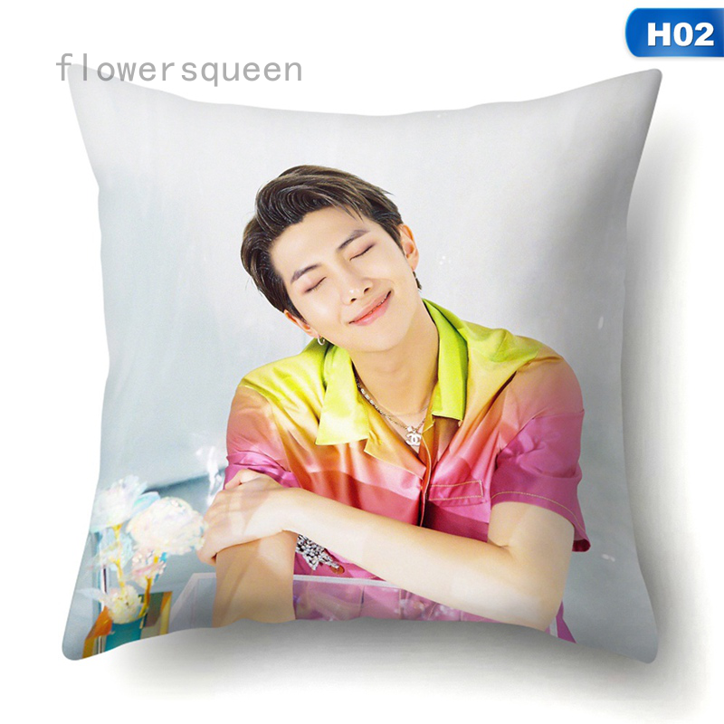 flowersqueen Vỏ Gối In Hình Các Thành Viên Nhóm Bts