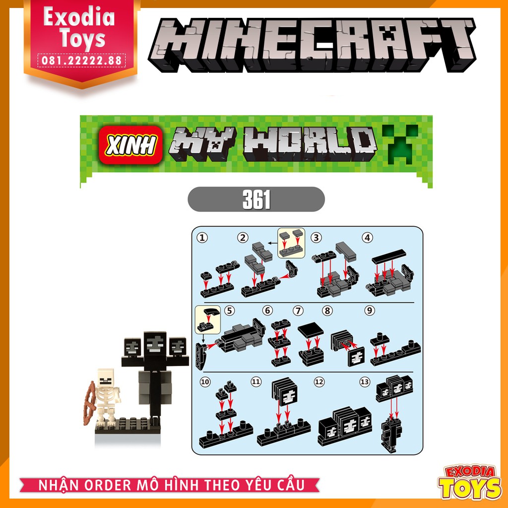 Xếp hình Minifigure nhân vật trò chơi My World Minecraft - Đồ Chơi Lắp Ghép Sáng Tạo - XINH X0127