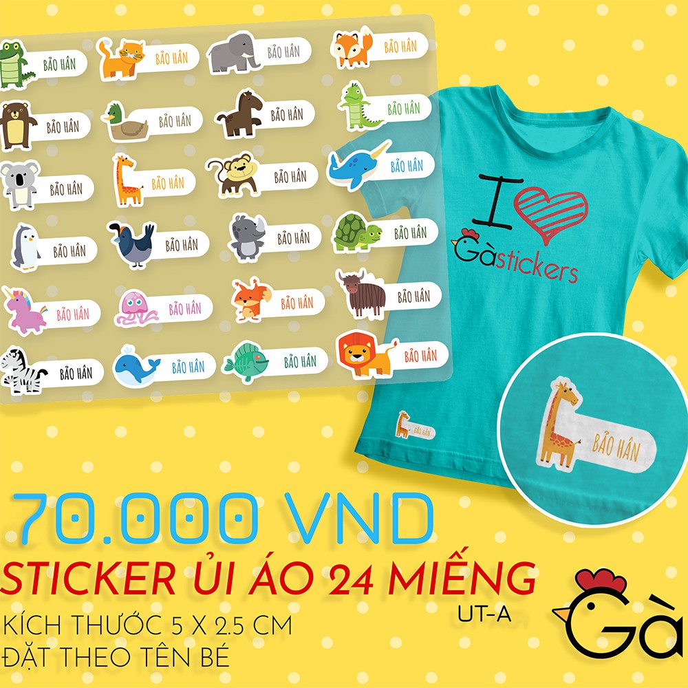 STICKER ỦI ÁO, ÉP ÁO CHO BÉ - ĐẶT THEO TÊN CỦA BÉ - CỰC KÌ AN TOÀN VÀ DỄ SỬ DỤNG