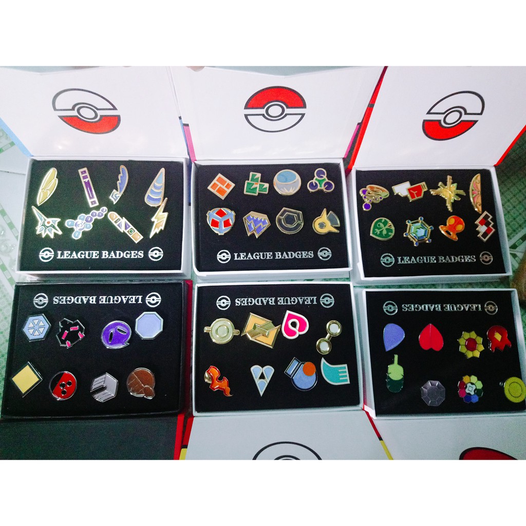Huy hiệu Gym Pokemon bằng kim loại
