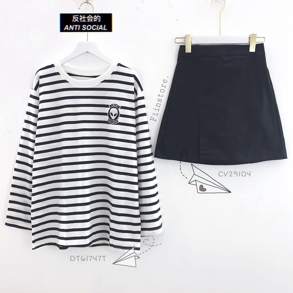 Chân váy chữ A kaki Đen/Be - Fiinstore | BigBuy360 - bigbuy360.vn