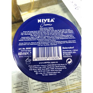 KEM NẺ DƯỠNG ẨM DA NIVEA (hộp sắt 60ml)