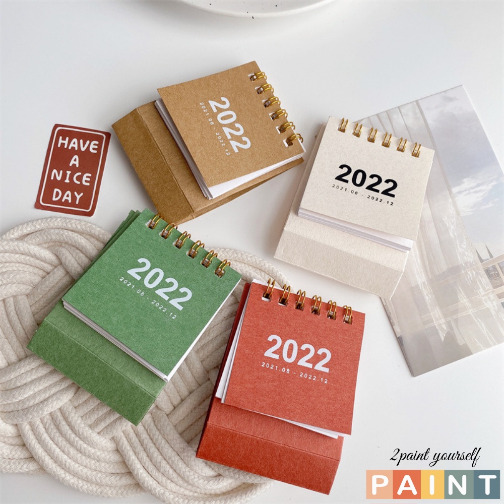 Lịch để bàn mini giấy craft decor, trang trí để bàn, Lịch 2022 đẹp