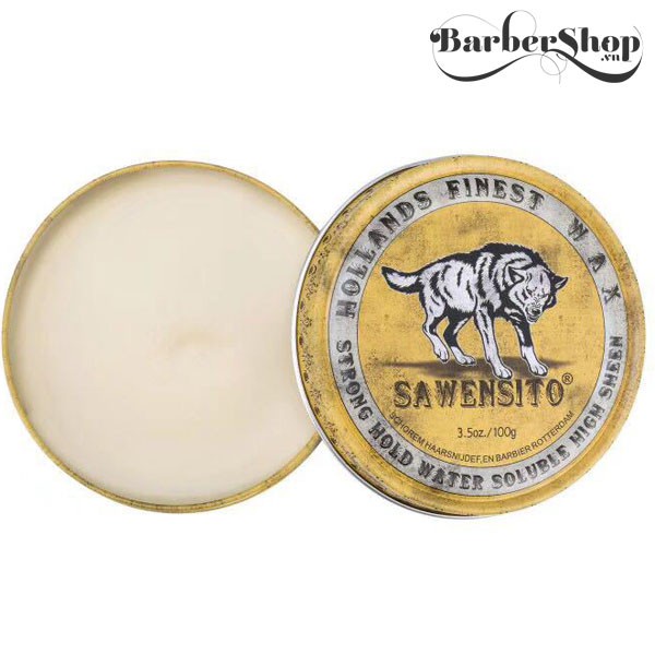 Sáp, Wax vuốt tóc SAWENSITO SÓI VÀNG 100gr tạo kiểu giữ nếp cho tóc. HÀNG CHÍNH HÃNG .