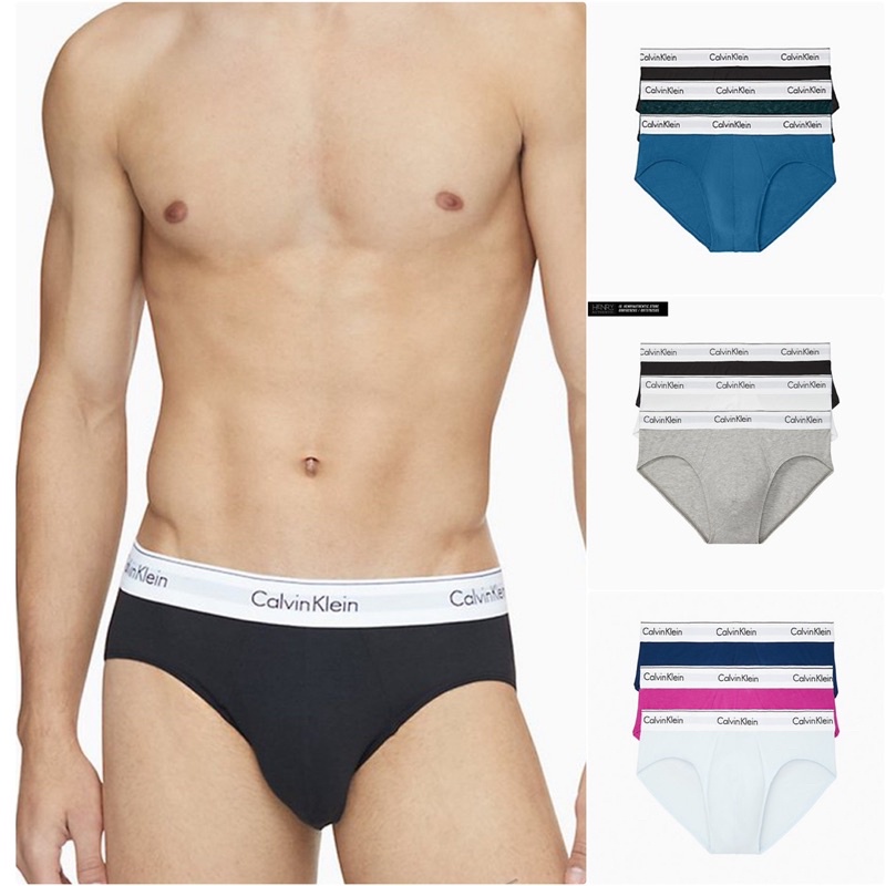 - Quần lót nam Calvin Klein Bill Mỹ, Modern Cotton Stretch 3 Pack Hip Brief - Bán lẻ/mix màu