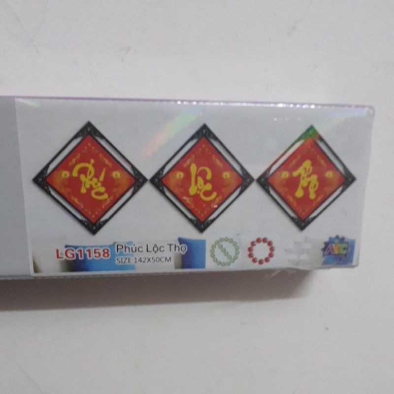 tranh đính đá phúc lộc thọ lg1158 (142×50) tranh chưa thành phẩm