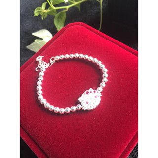 Lắc tay bạc cho bé gái Kitty