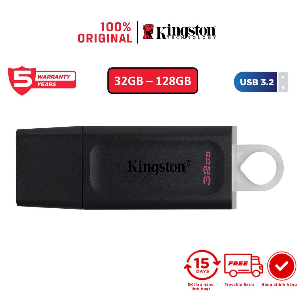 USB 3.2 Gen 1 Kingston DataTraveler Exodia DTX 32Gb DTX/32GB thời trang với nắp bảo vệ và móc khóa màu sắc