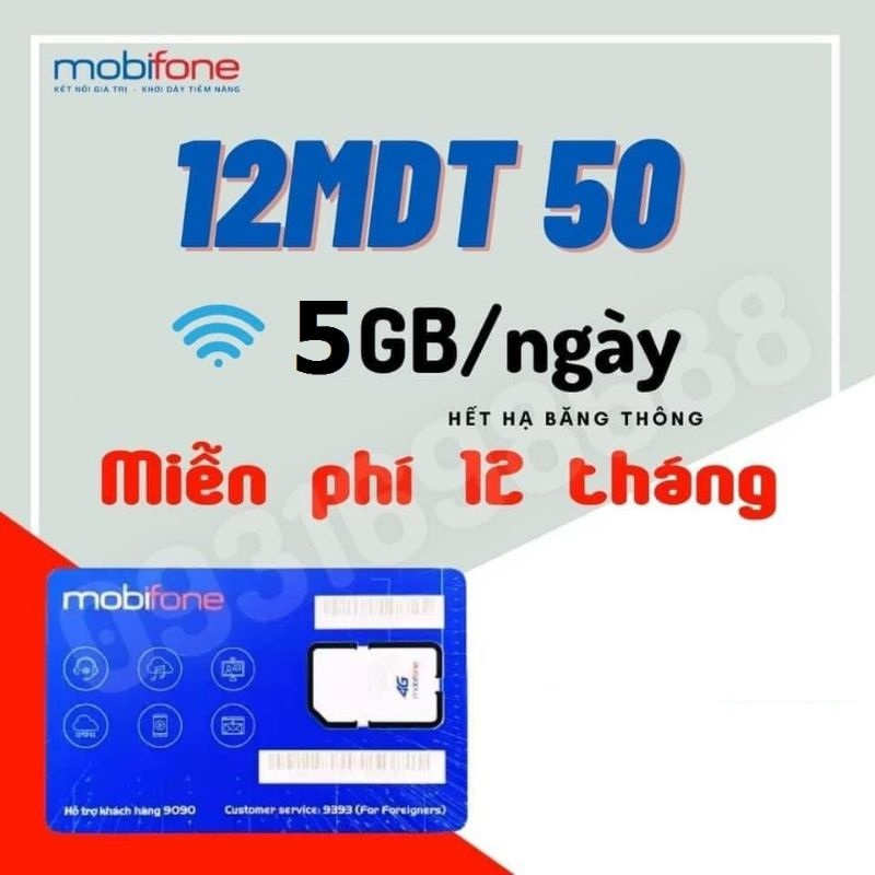Sim Mạng 1 Năm, Sim Mobifone 4G 1 Năm Truy Cập Internet Tốc Độ Cao 4Gb/Ngày Sử Dụng 12 Tháng