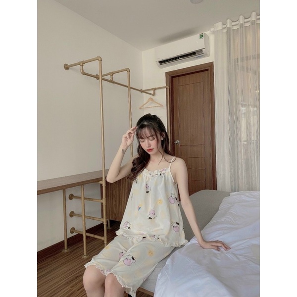 ĐỒ BỘ 2 DÂY LỬNG HOẠ TIẾT BÒ SỮA