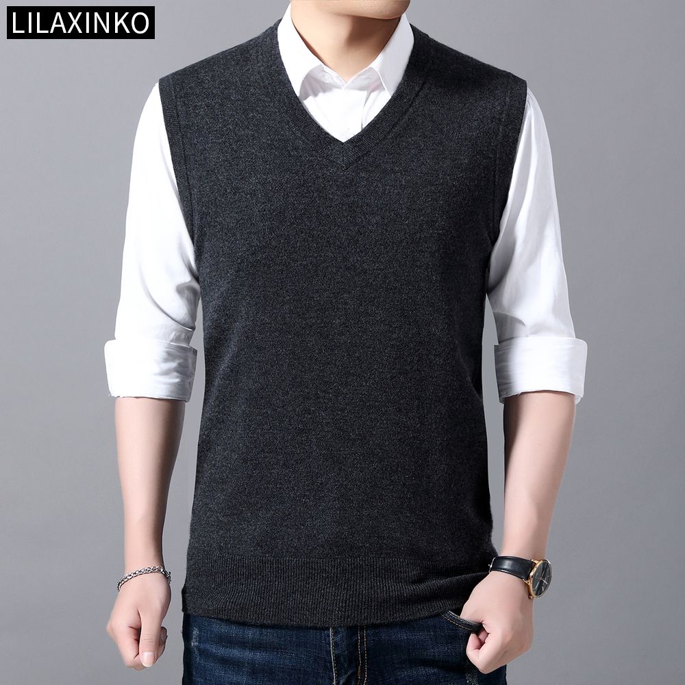 Áo Len Không Tay Cổ Chữ V Màu Trơn Thời Trang Thu Đông Cho Nam 8 Màu Lựa Chọn | BigBuy360 - bigbuy360.vn