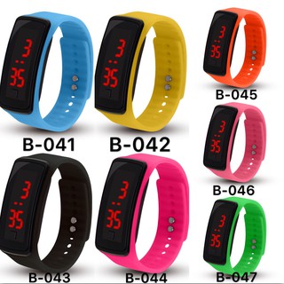 Popkozzi Đồng Hồ Điện Tử Dây silicone Có Đèn led unisex