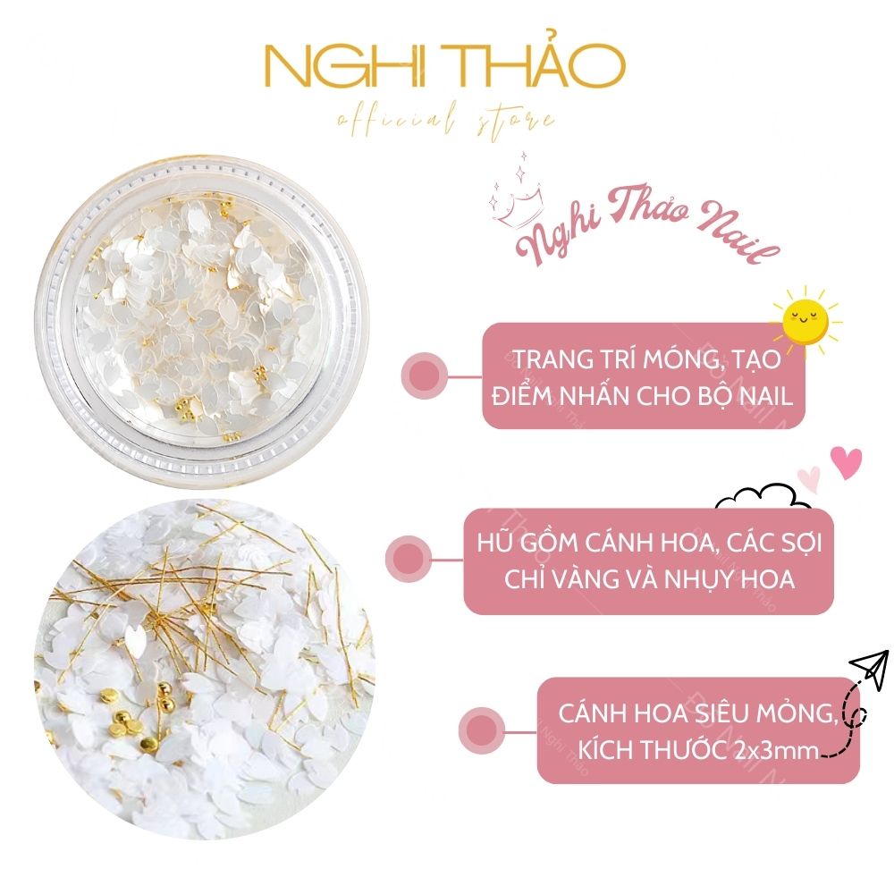 Cánh hoa nail ẩn trang trí móng NGHI THẢO