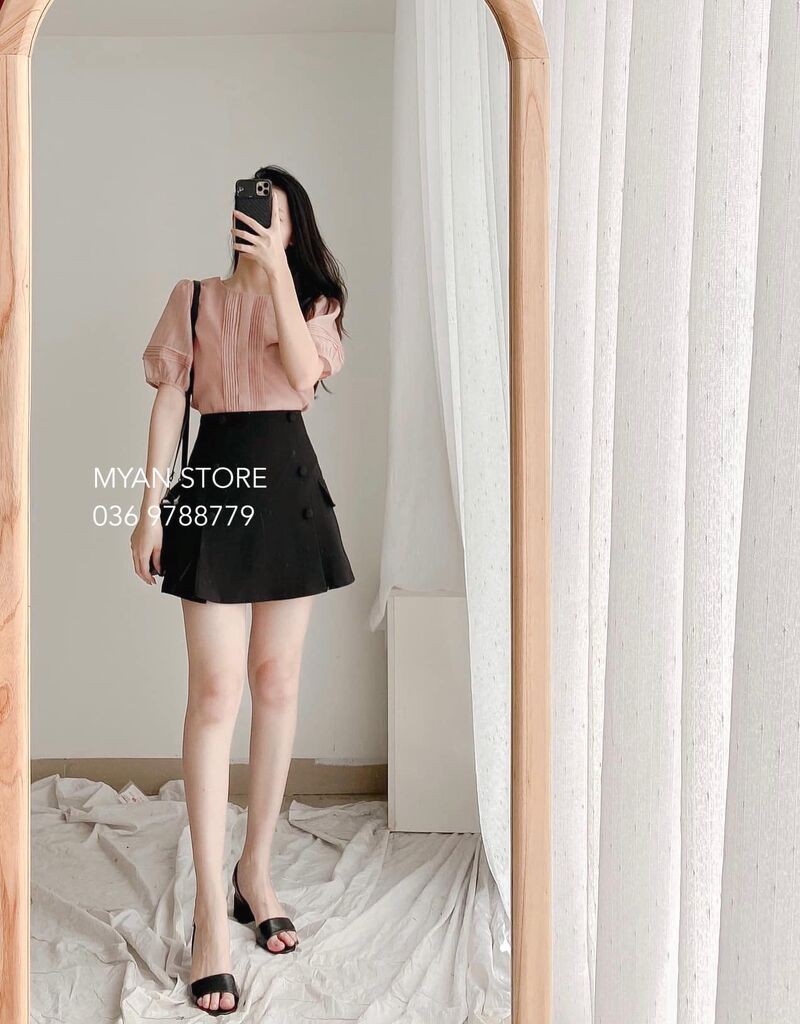 [Mã FAXANH55 giảm 10K đơn 50K] Chân váy 2 hàng cúc vvn032105 | BigBuy360 - bigbuy360.vn