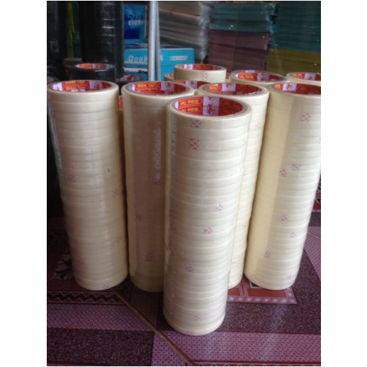 01 cuộn băng dính giấy 1cm - 2cm - 5cm dày 14m