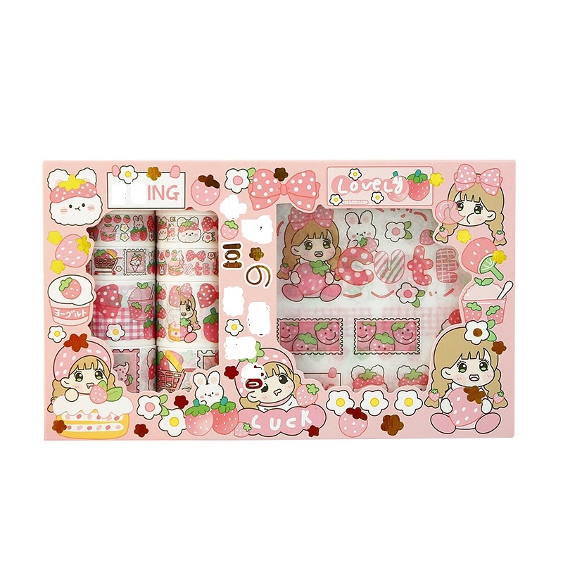 Sticker Và Washi Tape Hộp Sticker Kèm Washi