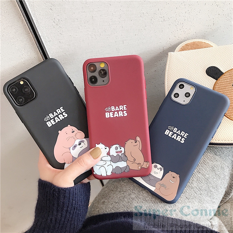 Ốp điện thoại in hình We Bare Bears kèm giá đỡ cho iphone 12 Pro Max iPhone 11 Pro Max iPhone 6s 6 7 8 Plus X XS Max XR 12 mini | BigBuy360 - bigbuy360.vn