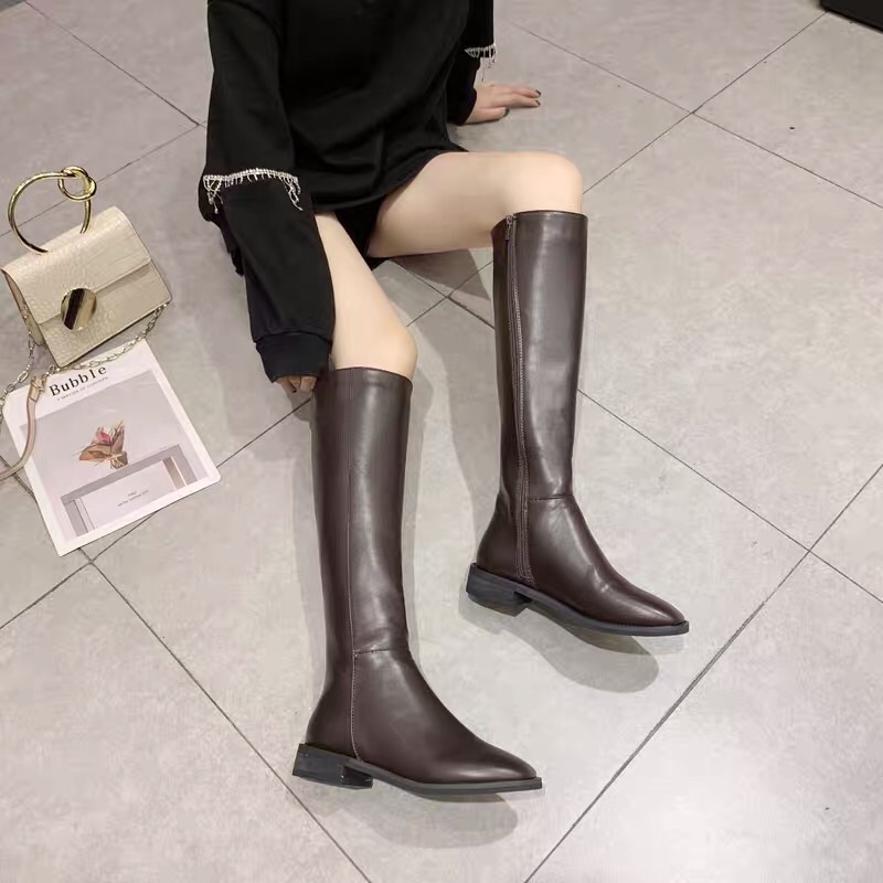 Mã T2 Boots đùi trơn basic da lì bóng 2019