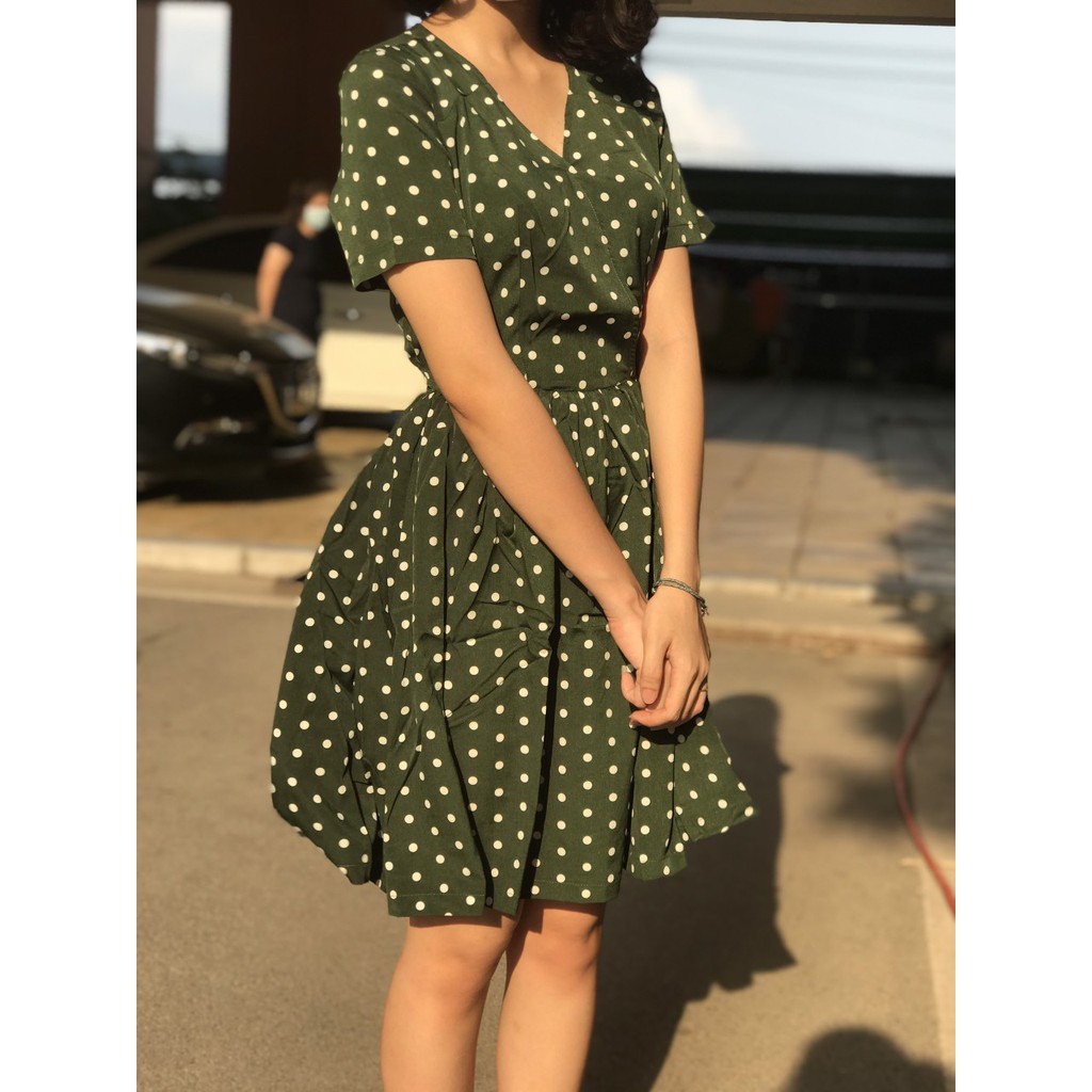 Váy dáng xoè hoạ tiết chấm bi, thời trang đi chơi vào mùa hè [M&C Clothing] - Thời trang nữ. | BigBuy360 - bigbuy360.vn