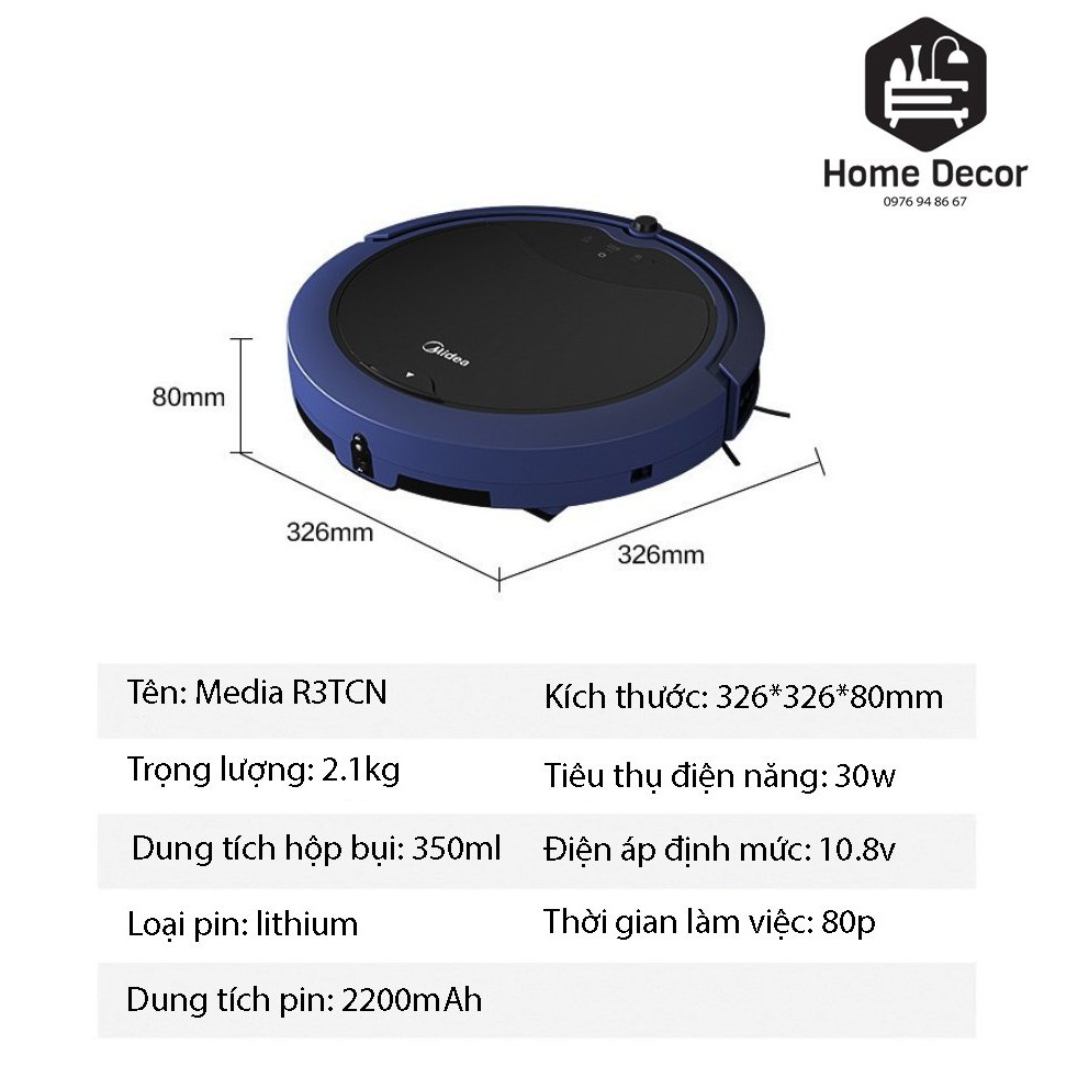 [ BẢO HÀNH 2 NĂM ] Robot hút bụi lau nhà thông minh MEDIA R3TCN chính hãng !