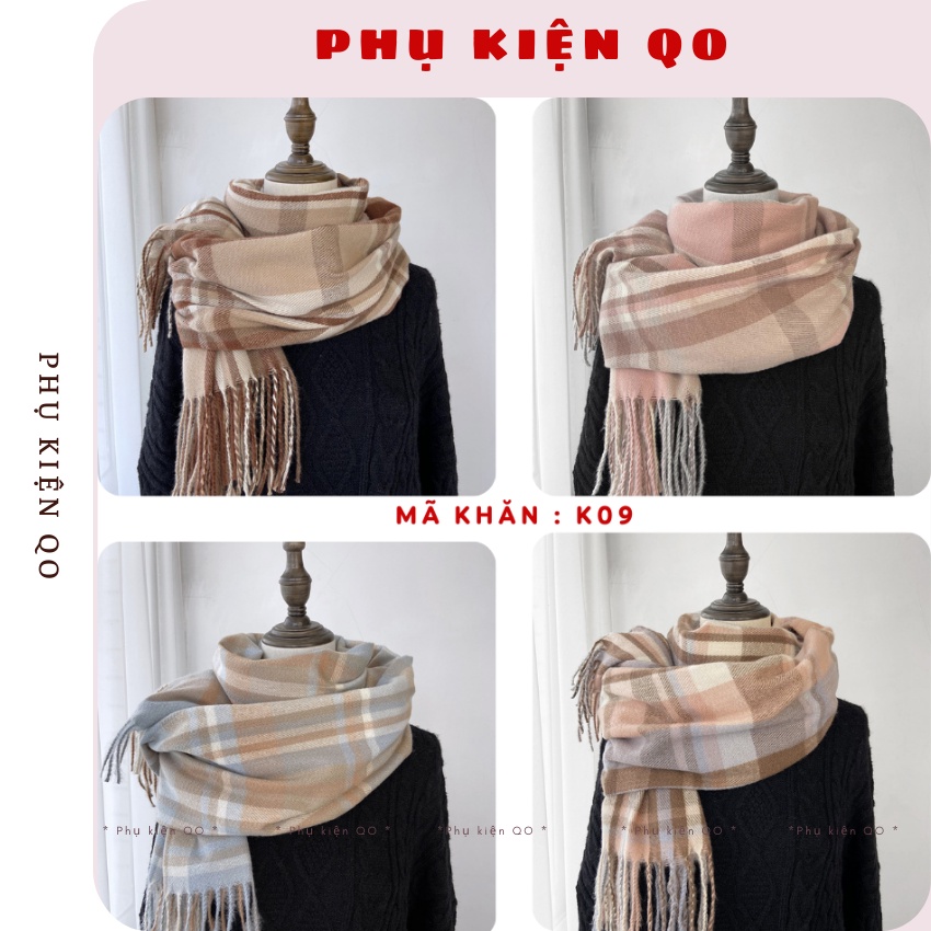 Khăn quàng len, khăn choàng cổ nam nữ phong cách vintage K01