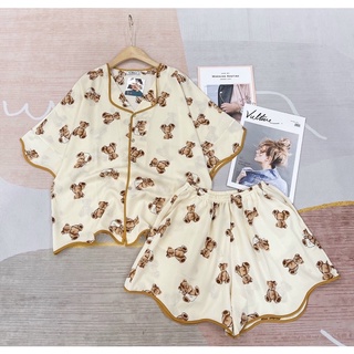 Bộ Mặc Nhà Pijama Lụa Mango Cộc Đùi Size Dưới 65kg