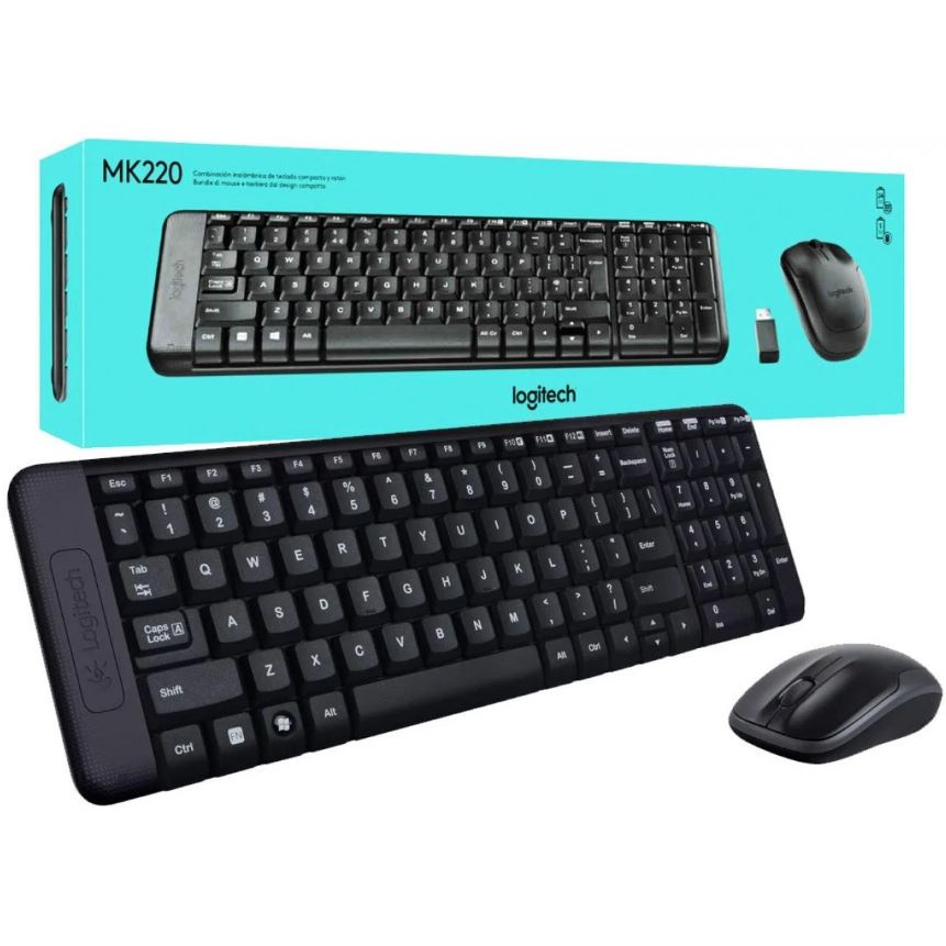 Combo không dây Phím + Chuột văn phòng Logitech MK220 (tặng kèm pin) chính hãng BH: 36th